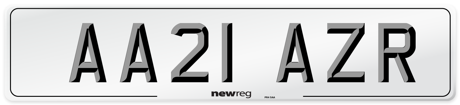 AA21 AZR Number Plate from New Reg